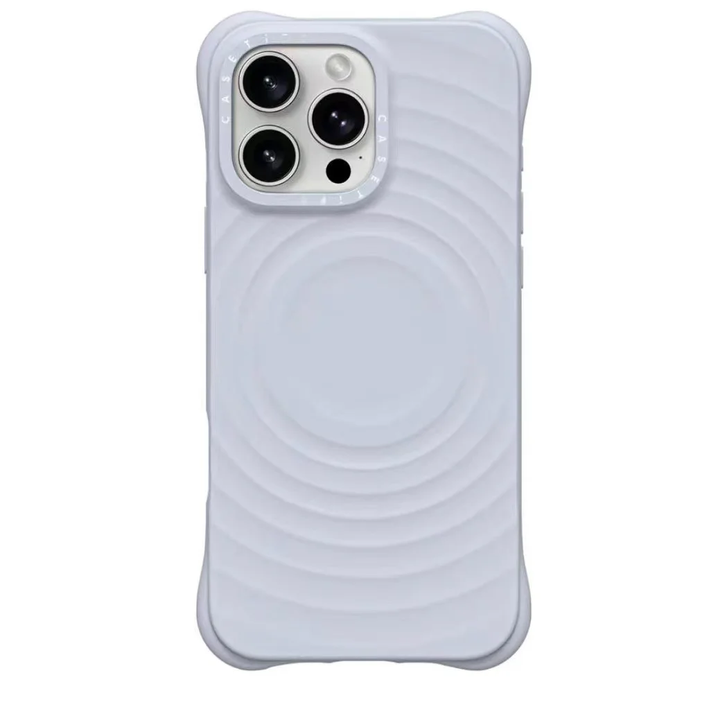Capa magnética para iPhone 16 Pro Max Capa de silicone líquido com relevo 3D estilo celebridade capa à prova de choque para iPhone 13-16