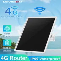 LS VISION 4G Solar Router Outdoor WiFi Repeater with 15W Solar Panel 20000mAh Battery 5V Power Camera /Phone Support Waterproof