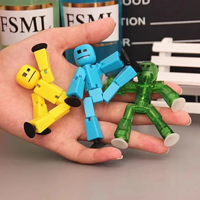 Nuevas Figuras de Acción Stickbots con Ventosas, Robots Posables y Pegajosos, Accesorios para Fotografía y Stop Motion, Adorno Coleccionable para Escritorio, Regalo