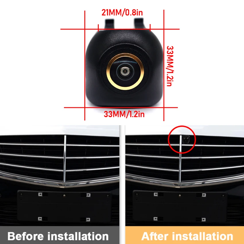 Golden HD Car Front View Parking Positive Logo Camera For Mercedes Benz E Class W212 S212 E200 E250 E300 E350 E400 E550 E63 AMG