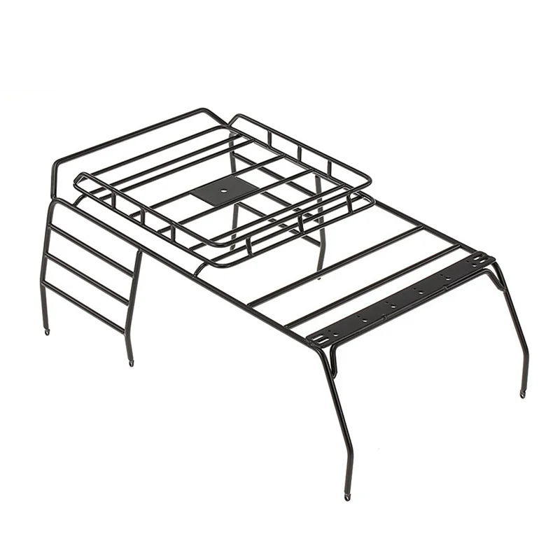 Para 1/10 SCX10 313mm distancia entre ejes simulación escalada coche Wrangler Shell Roll Cage estantes de techo equipaje de Metal