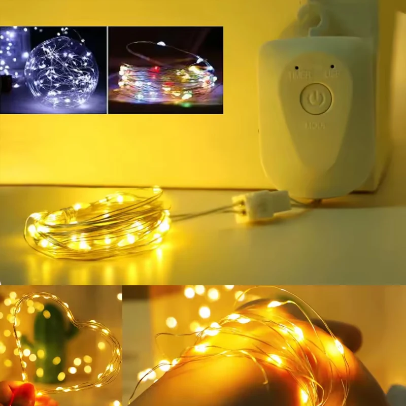 Christmas Fairy Lights Rechargeable LED RGBIC Curtain Light String  8 Modes Detachable Design for XmasTree Wedding Party Decora