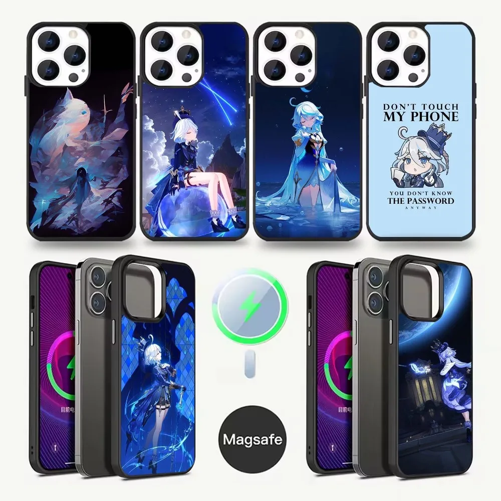 

Shenhe Genshin Impact Furina Phone Case For iPhone 16,15,14,13,12,11,Pro,Max,Plus,Mini,Magsafe,Magnetic Wireless Charging Case