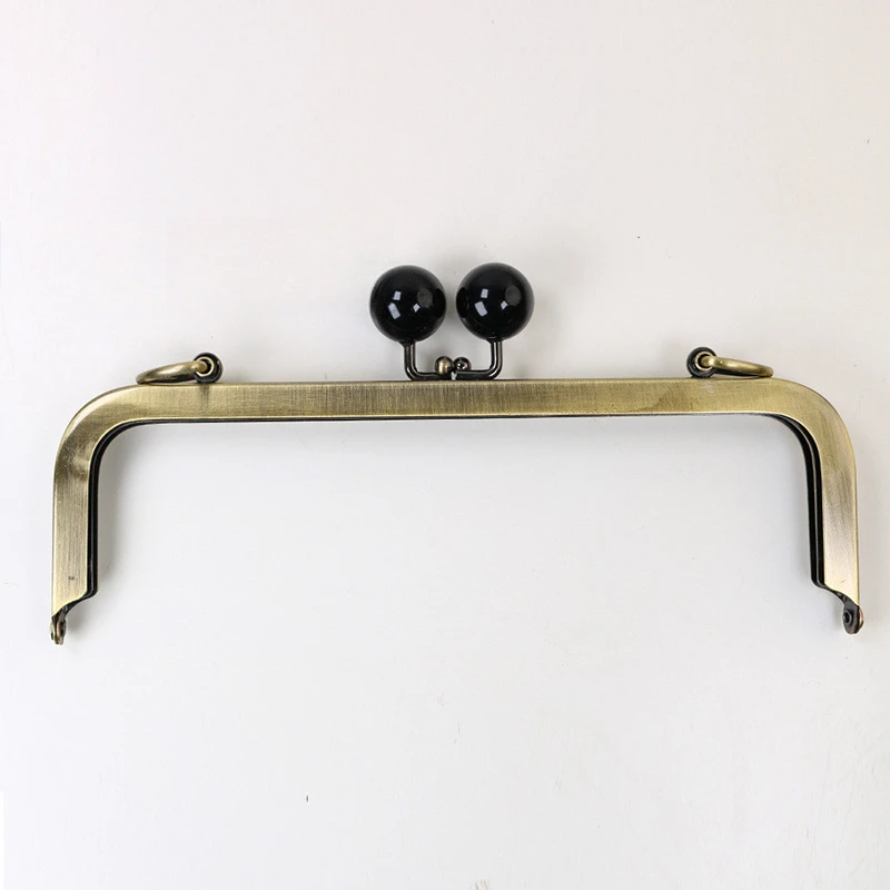 1/2Pcs 20cm Metal Pearl Head Handle Embossed Bag Kiss Clasp Handbag Frame Lock Buckle Purse Replace Handles DIY Accessories