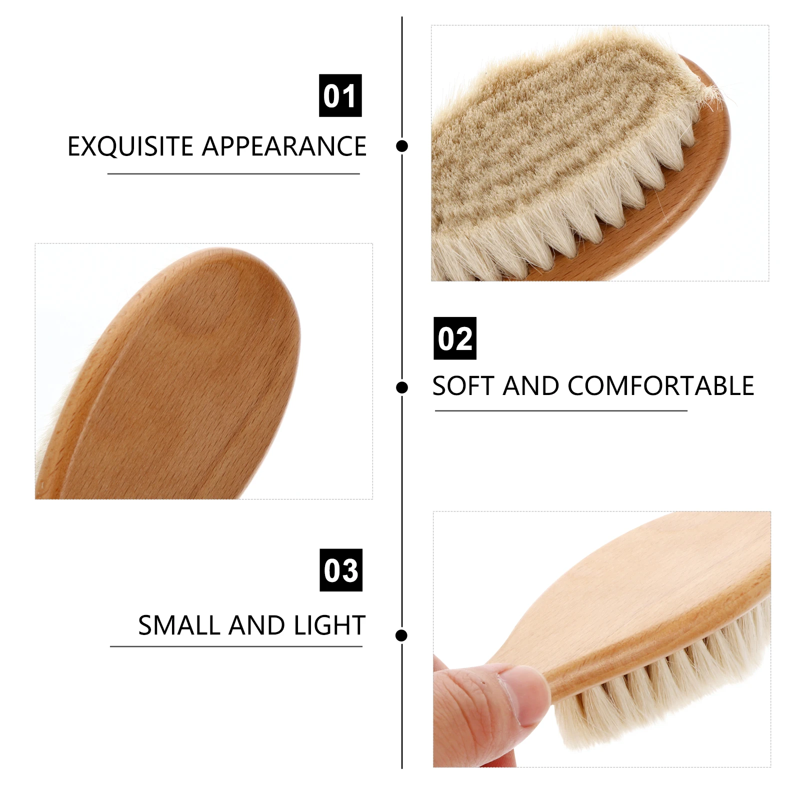 

Shampoo Brush for Baby Kids Toddler Natural Bristle Hair Wool Children Wooden Comb Detangle Massage Scalp Care Portable