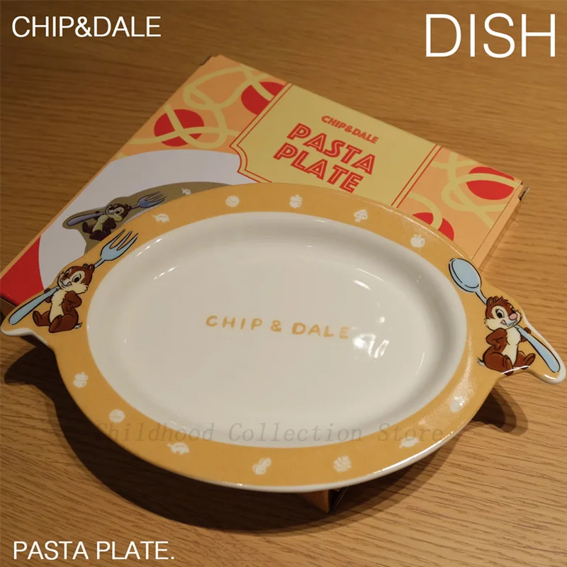 Kawaii Disney Chip An' Dale Retro Action Figure Toys Anime Ceramic Cake Dish Dining Plate Dessert Disk Cartoon Squirrel Gifts