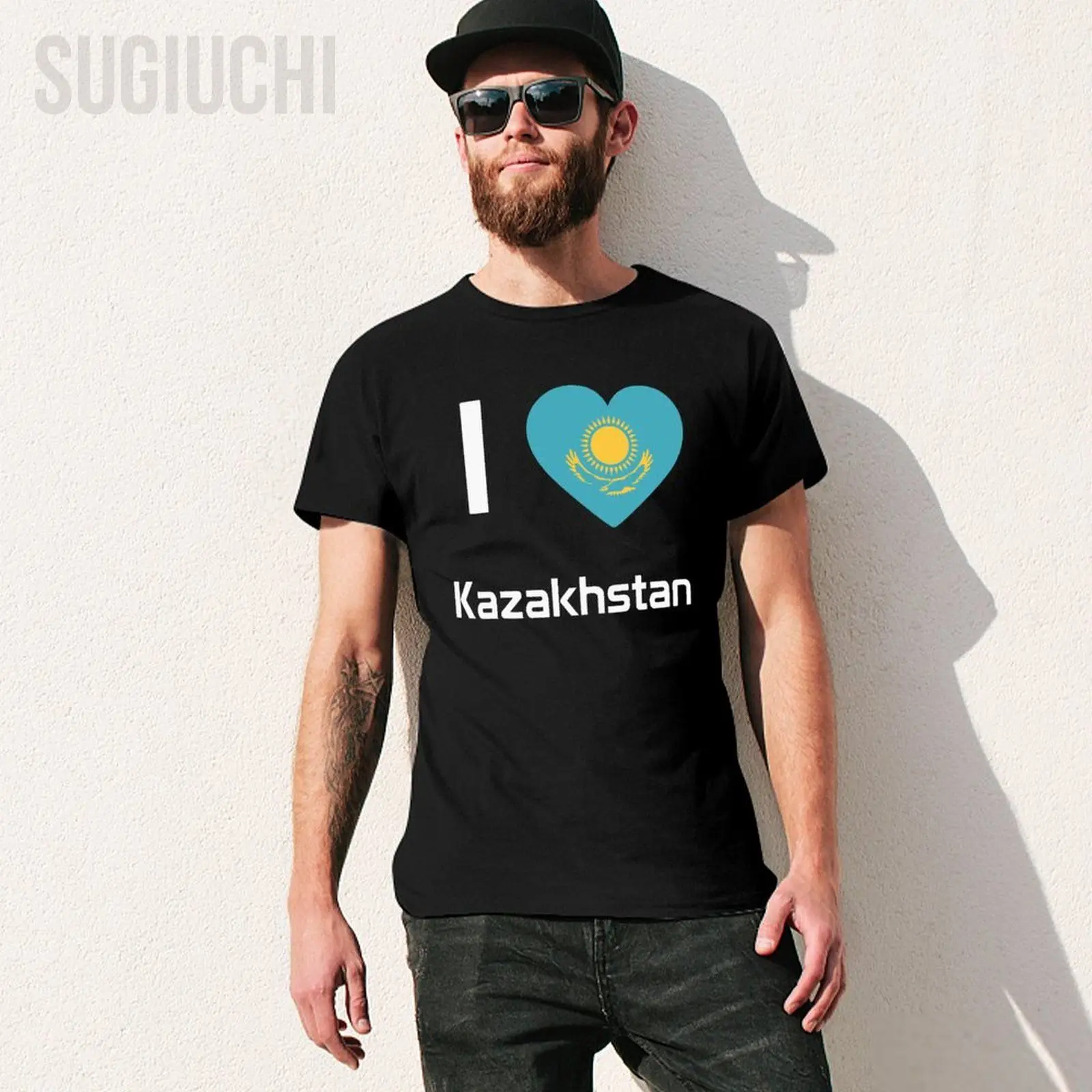 Unisex Men I Love Kazakhstan Tshirt Tees T Shirts Women Boys 100% Cotton T-Shirt