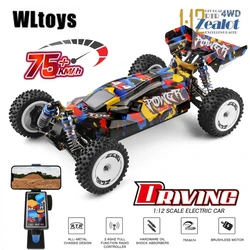 Wltoys 124017 124007 75km/h rtr 2.4g carro de corrida rc brushless 4wd elétrico de alta velocidade fora de estrada deriva brinquedos para crianças e adultos