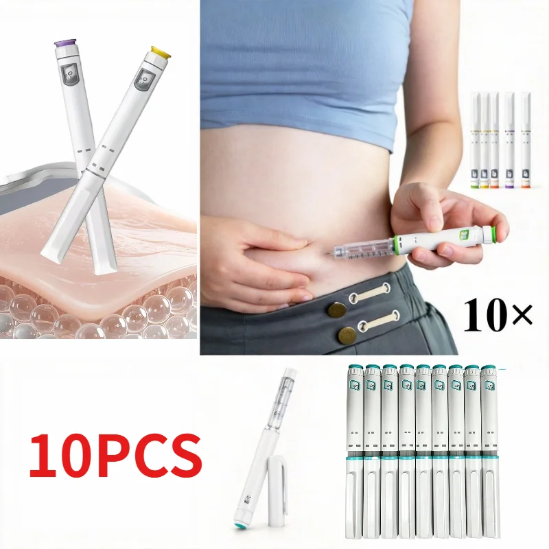 10PCS Disposable Injection Pen 3ml Auto Injector Pen for Dose Control Adult Home Injection Empty Injection Pen Cartridge Bottle