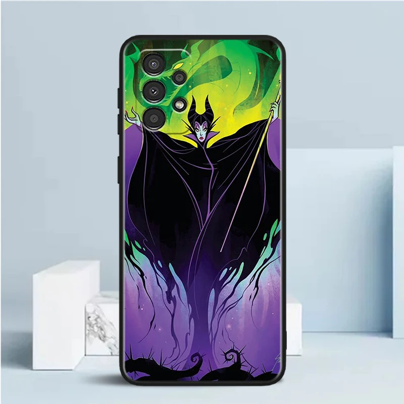 Disney M-Maleficent Black Phone Case For Samsung A 01 02 03 04 05 10 11 12 13 14 20 21 22 23 25 30 S E Core Shell Soft Cover