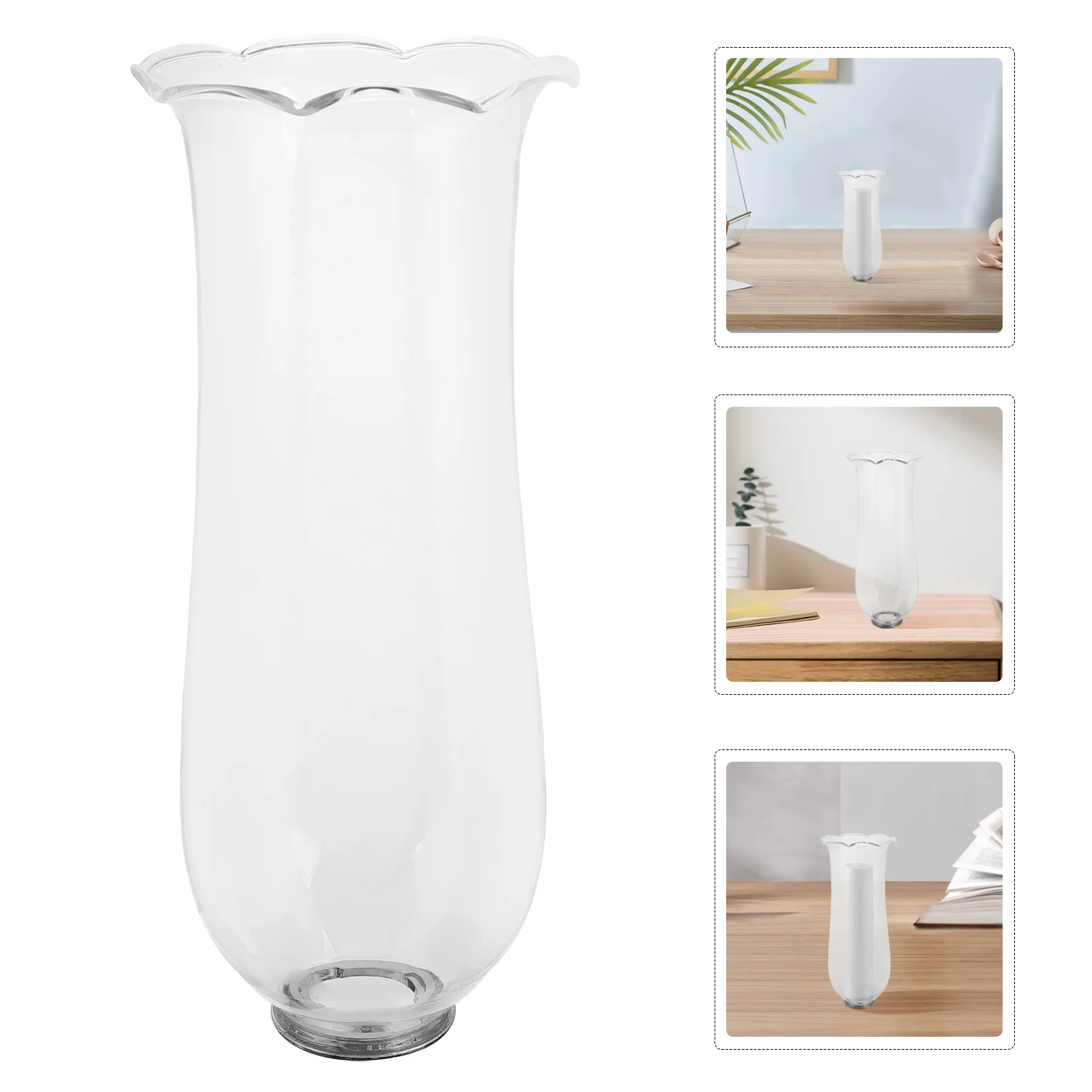 

Replacement Clear Glass Lamp Shade Hand Blown Oil Lamp Cover Windproof Design for Pillar Candles Home Decor Enhancement