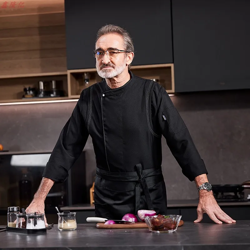 

Catering Hotel Restaurant Kitchen Work Uniform Long Sleeve Cake Shop Baker Bakery Waiter Chef Uniform for Men
