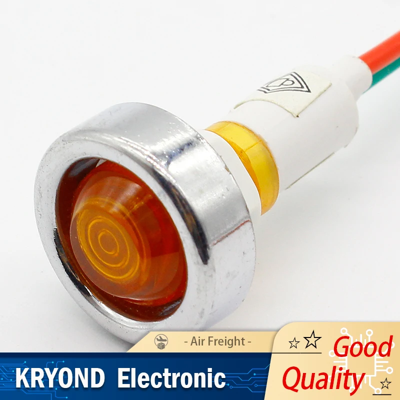 10PCS 10mm 12V LED Indicator Light with 15cm Wire Signal Lamp