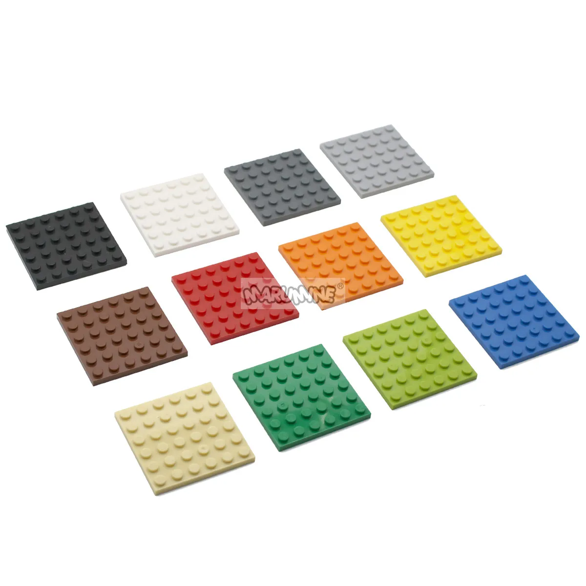 Marumine Classic Brick 6x6 Dots Baseplate 8PCS 3958 MOC Building Block Base Plate Structural Modeling Parts Assembly Accessories