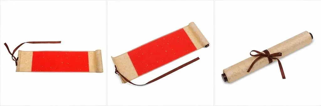 Blank Xuan Paper Scroll Wooden Rods Ideal for Chinese Art Painting Calligraphy Practice Decorative Hanging Scroll Wall