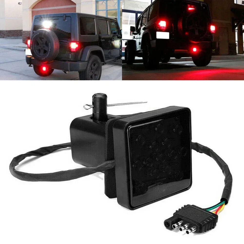 Car 12/15LED Brake Light DRL Taillight Signal Lamp For Trailer Truck Hitch Cover For 2