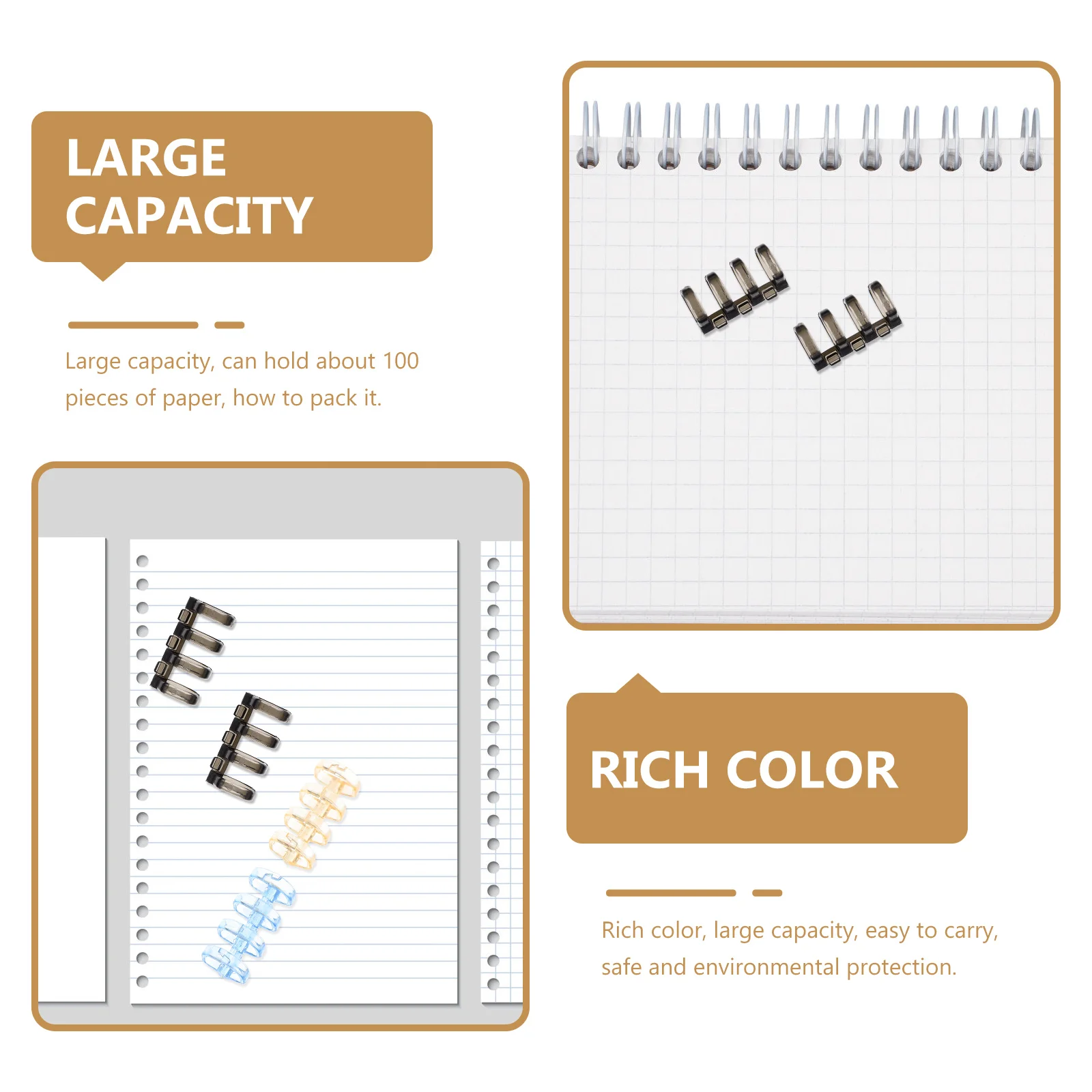 

10pcs Loose Leaf Binder Rings Plastic Segmented Binders For Scrapbook File Storage Student Stationery Office School Supplies