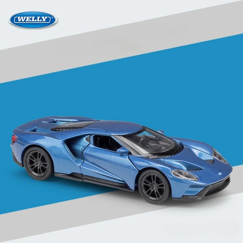 WELLY-coche deportivo Ford 2017 GT, escala 1:36, modelo fundido a presión, juguete extraíble, colección de regalos para niños, Voiture en miniatura, decoración del hogar