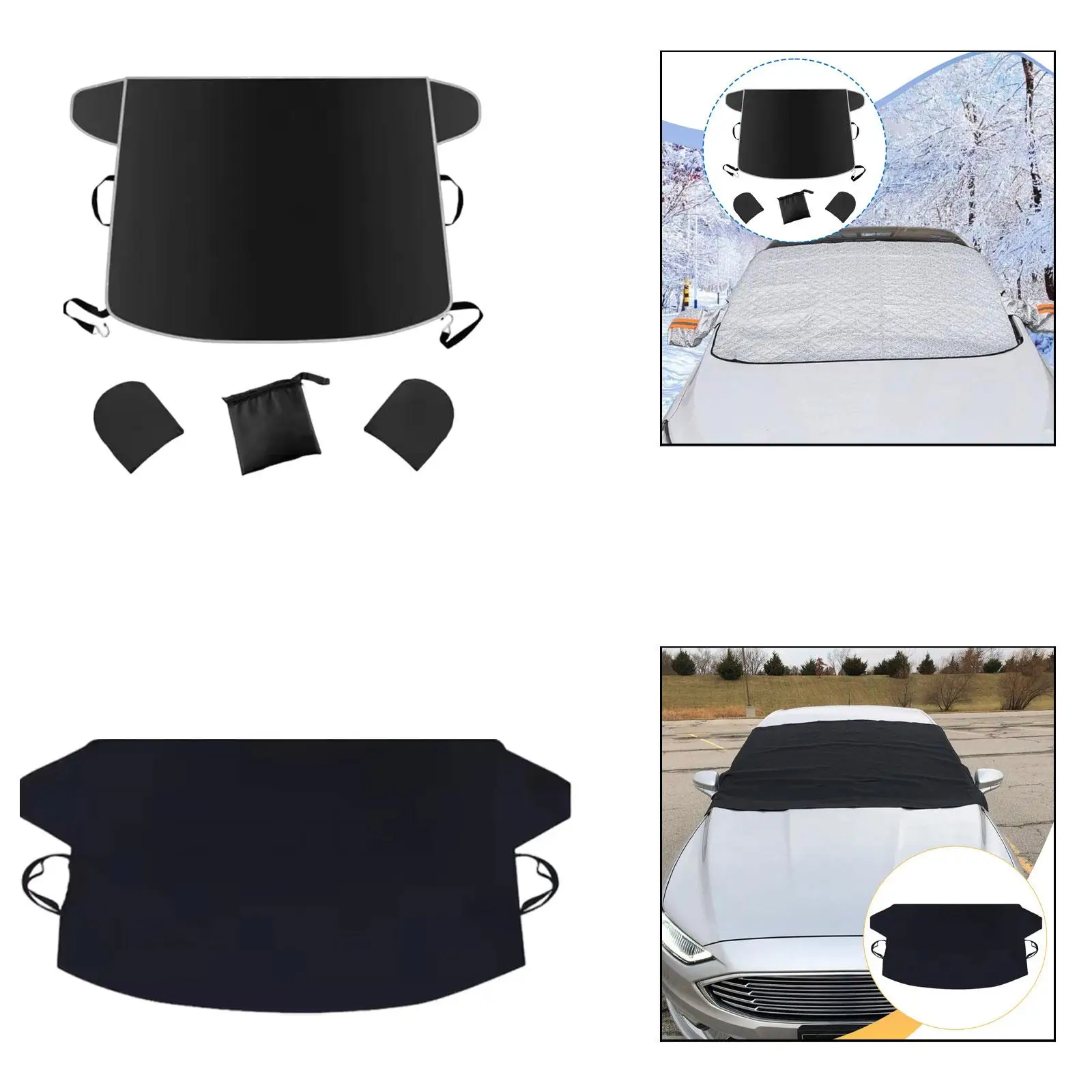 

Generic Car Windshield Cover Protection Replacement Easy to Install Four Seasons Foldable Practical Windshield Protector