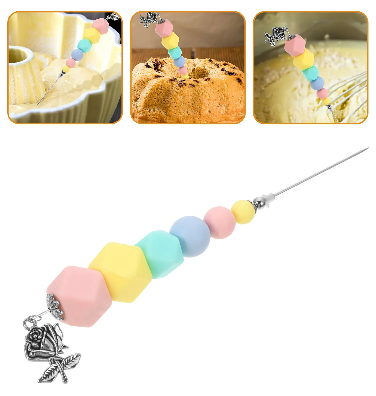 Aguja para mezclar masa de repostería colorida con diseño de colgante, herramienta para repostería, para galletas, pasteles y bizcochos, herramienta para esculpir galletas y bizcochos