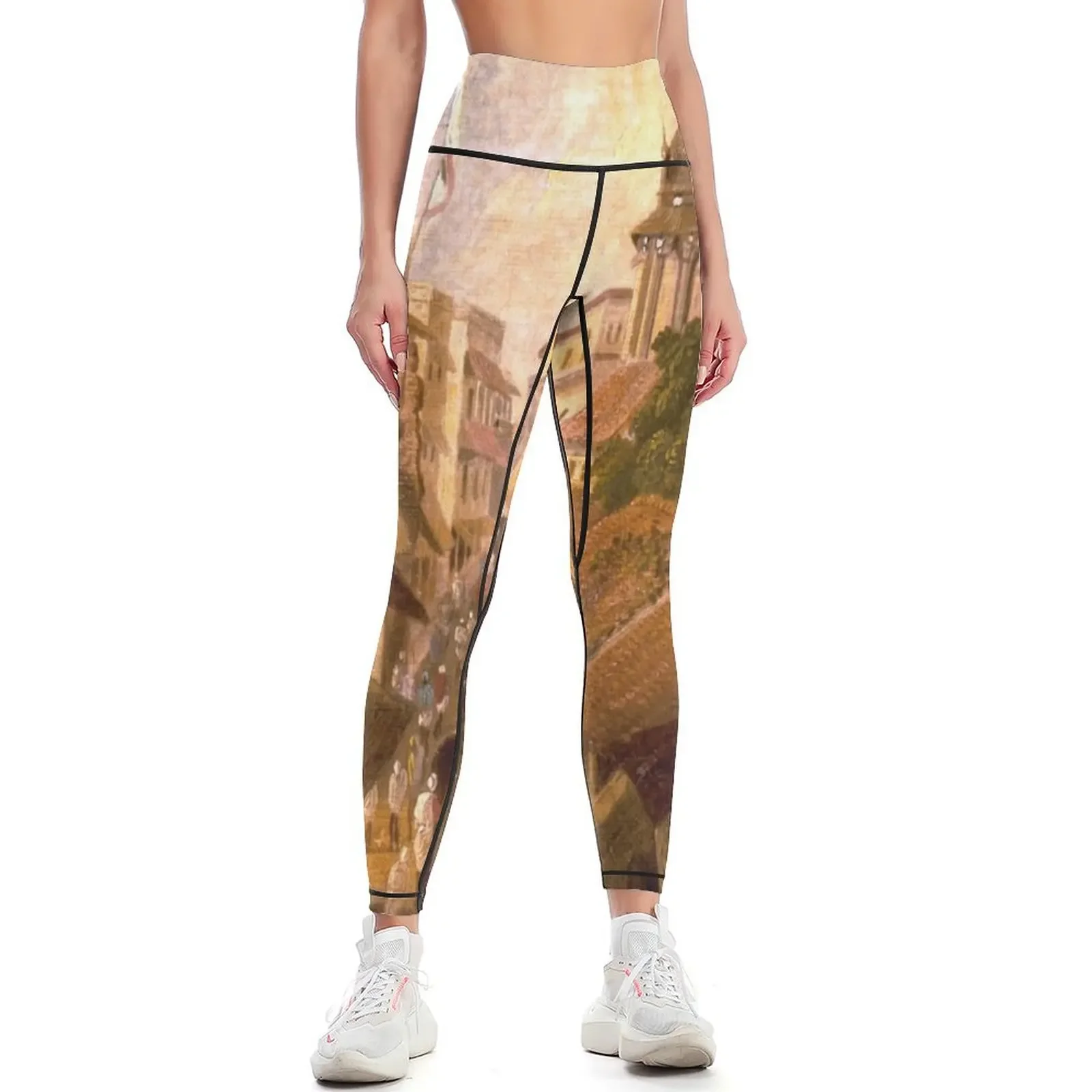 

Sir Charles D'Oyly - Street in Patna (1825) Leggings harem pants push up tights for Womens Leggings