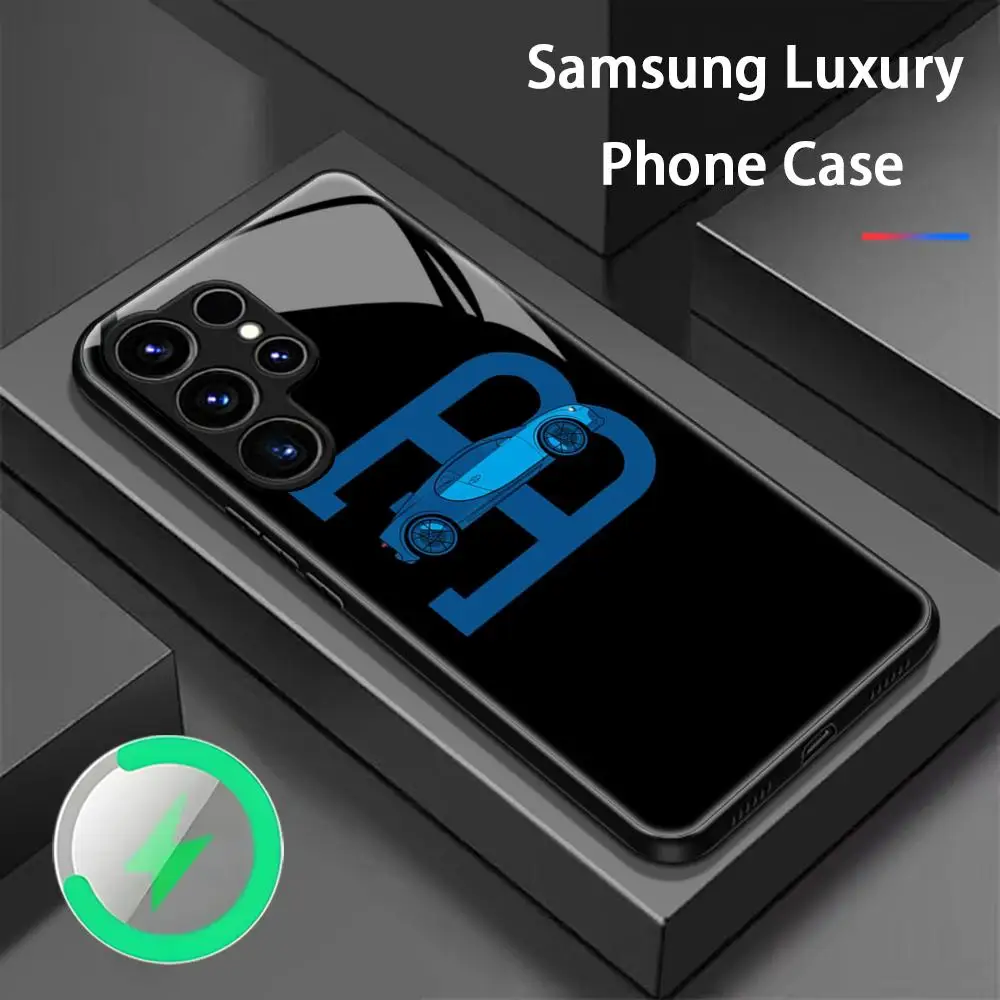 Luxury  B-bugattiES Phone Case For Samsung S26 S25 S24 S23 S22 S21 S20 Plus Ultra Note20 Glass Magnetic Case