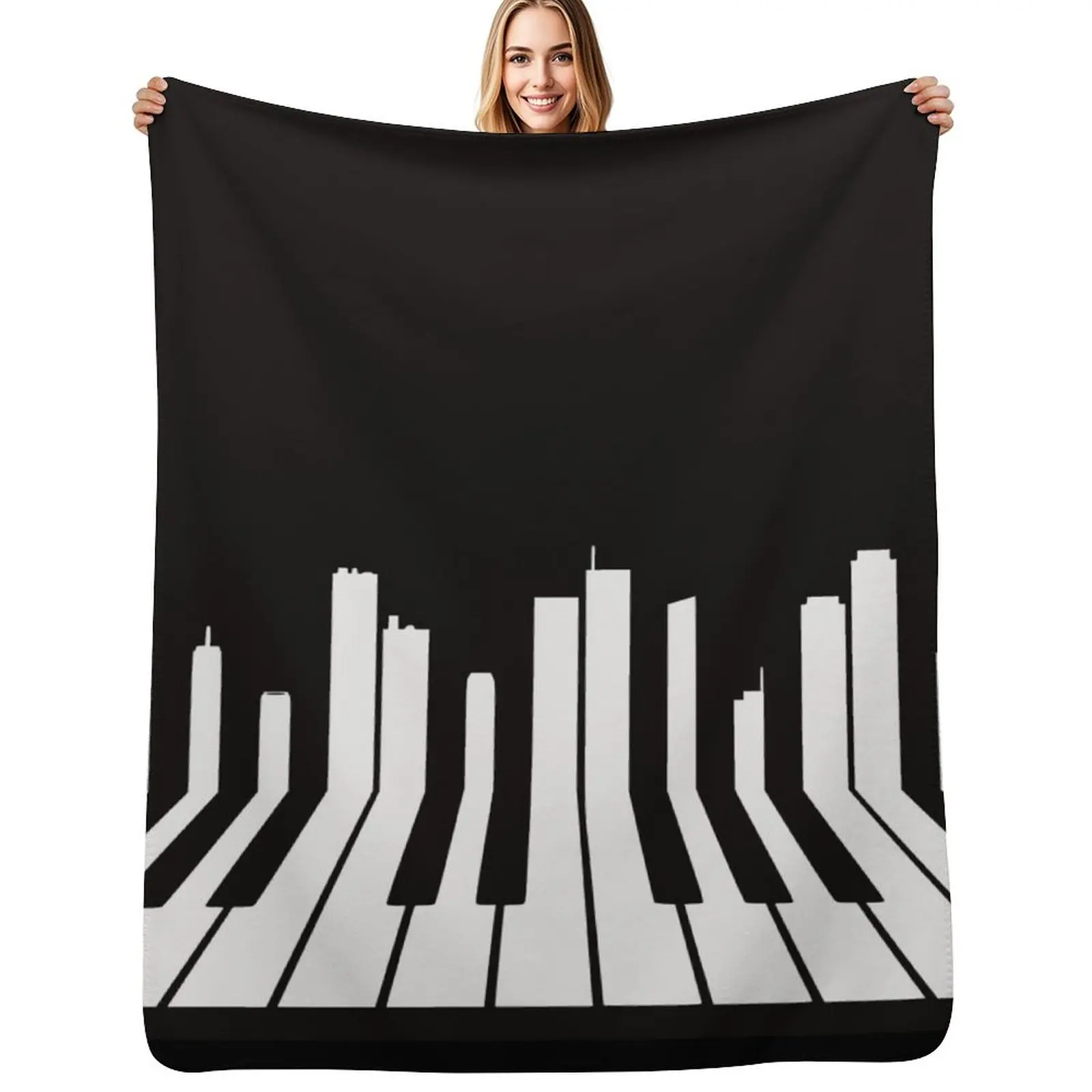 Piano City Music Throw Blanket Single christmas decoration Extra Large Throw Thins Fashion Sofas Personalized Gift Blankets