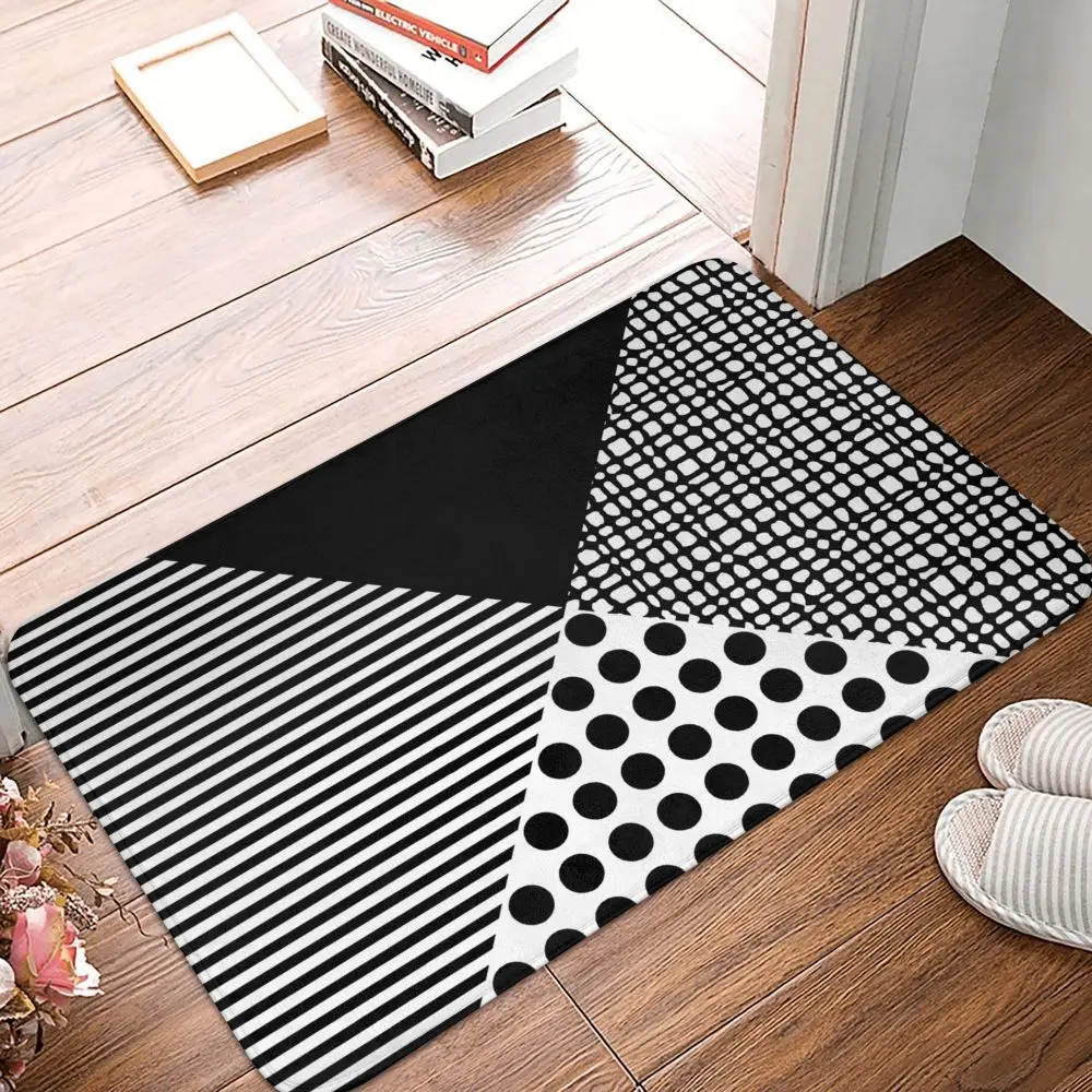 Nordic Minimalist Geometric Pattern Carpet Flange Soft Anti Slip Household Kitchen Carpet Bedroom Floor Mat Entrance Door Mat