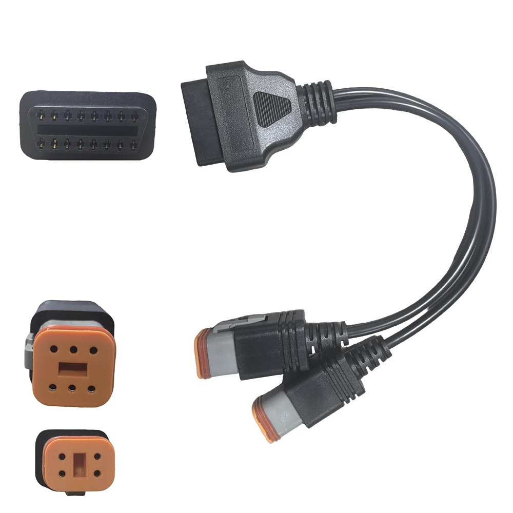 Picture 5: For Harley For Davidson 6Pin 4Pin To OBD2 16PIN Motorcycle ELM327 OBD Diagnostic Scanner Adapter Cable Two-in-one Extension Wire