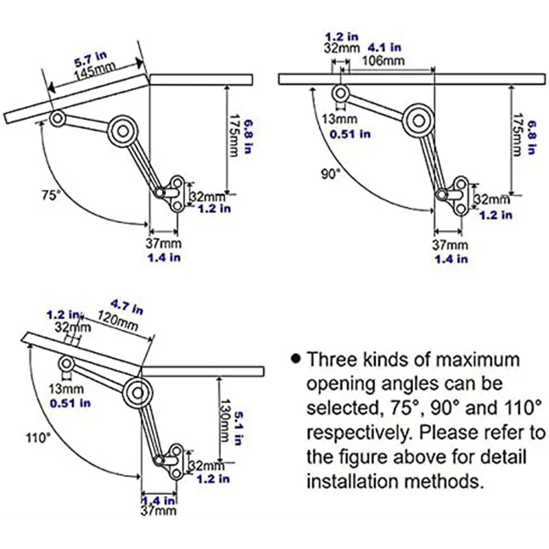

HRBAJ-Heavy Duty Hinge Lid Support Hinge Hinge Soft Close Chest Hinge Support For Cabinet Kitchen Wardrobe 6 PCS