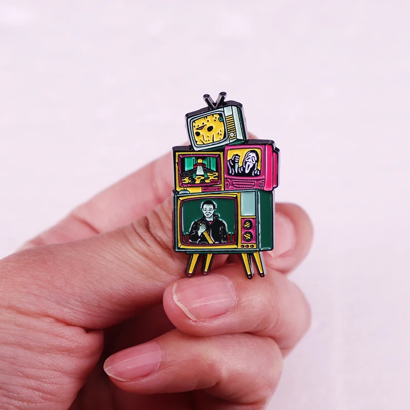 80s Classic Horror TV Enamel Pin Halloween Cinema Badge Jewelry Movie Fans Gift - view 3