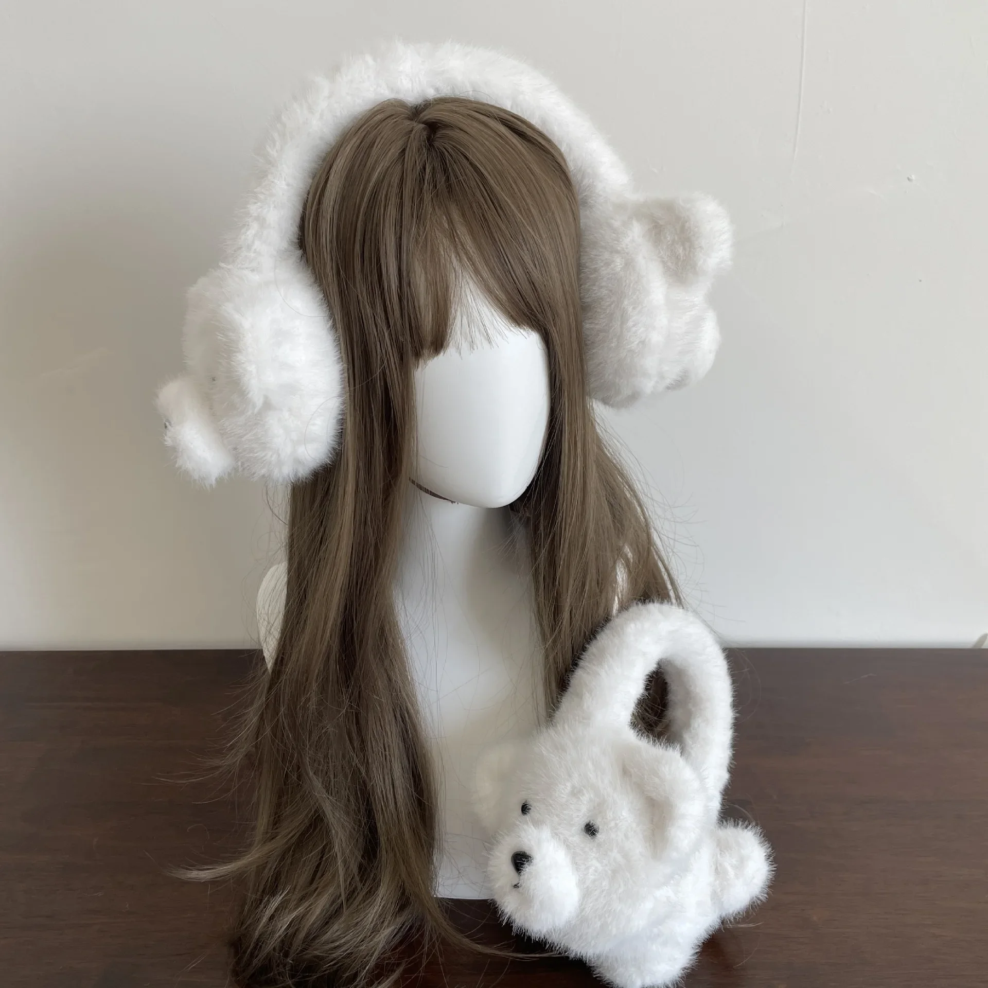 Kawaii Bear Plush Earmuffs Women Winter Warm Ear Muffs Y2K Earplugs Cold Protection Children Ear Cover Cycling JK Accessories