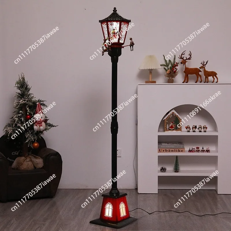 Korean Christmas music snow street lamp dynamic snow lamp ornament birthday gift shopping mall living room decoration