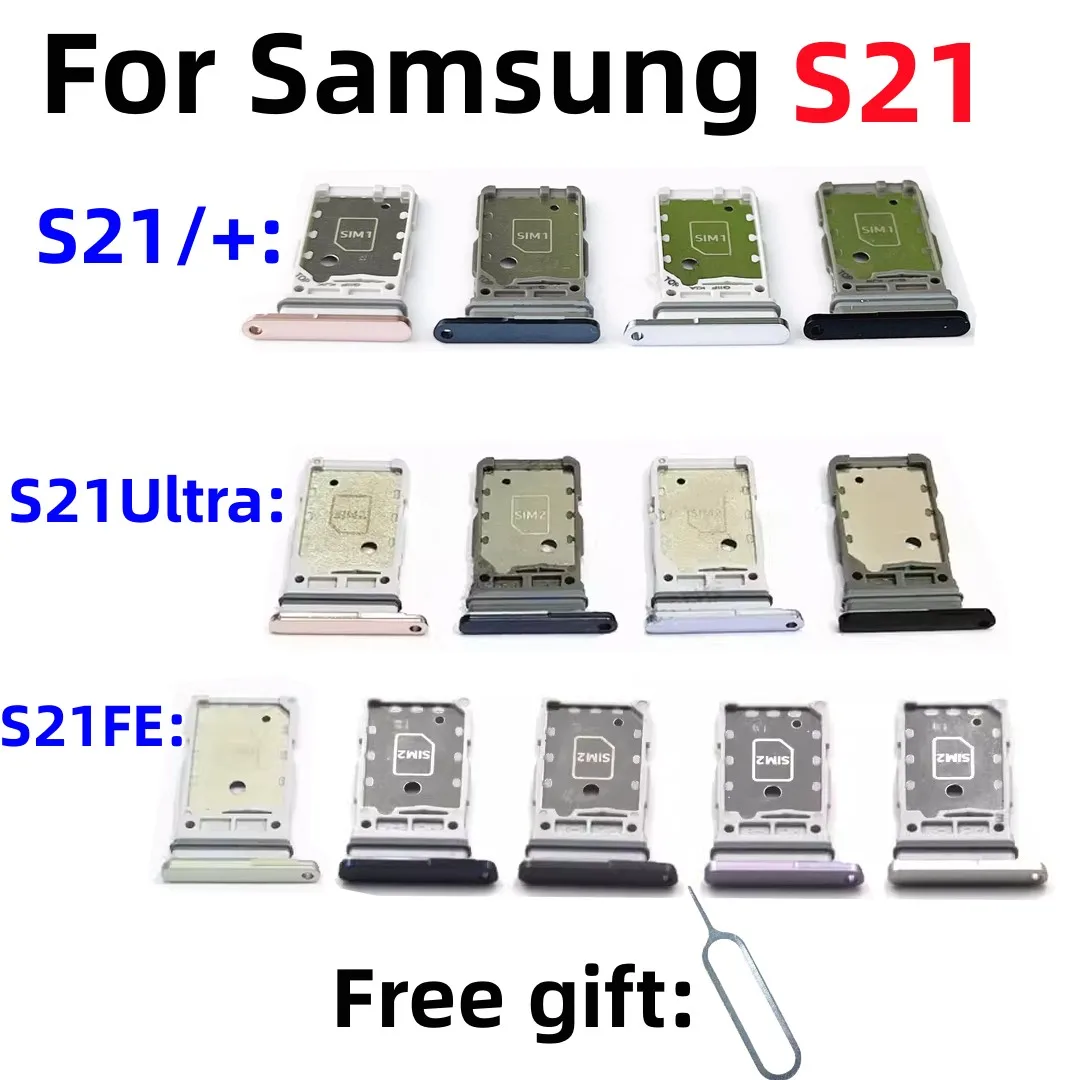 

SIM Card SD Card Tray chip slot drawer Holder For Samsung Galaxy S21 S21Plus/+ S21FE S21Ultra SM-G9910 G9960 G990B/D/U Card tray