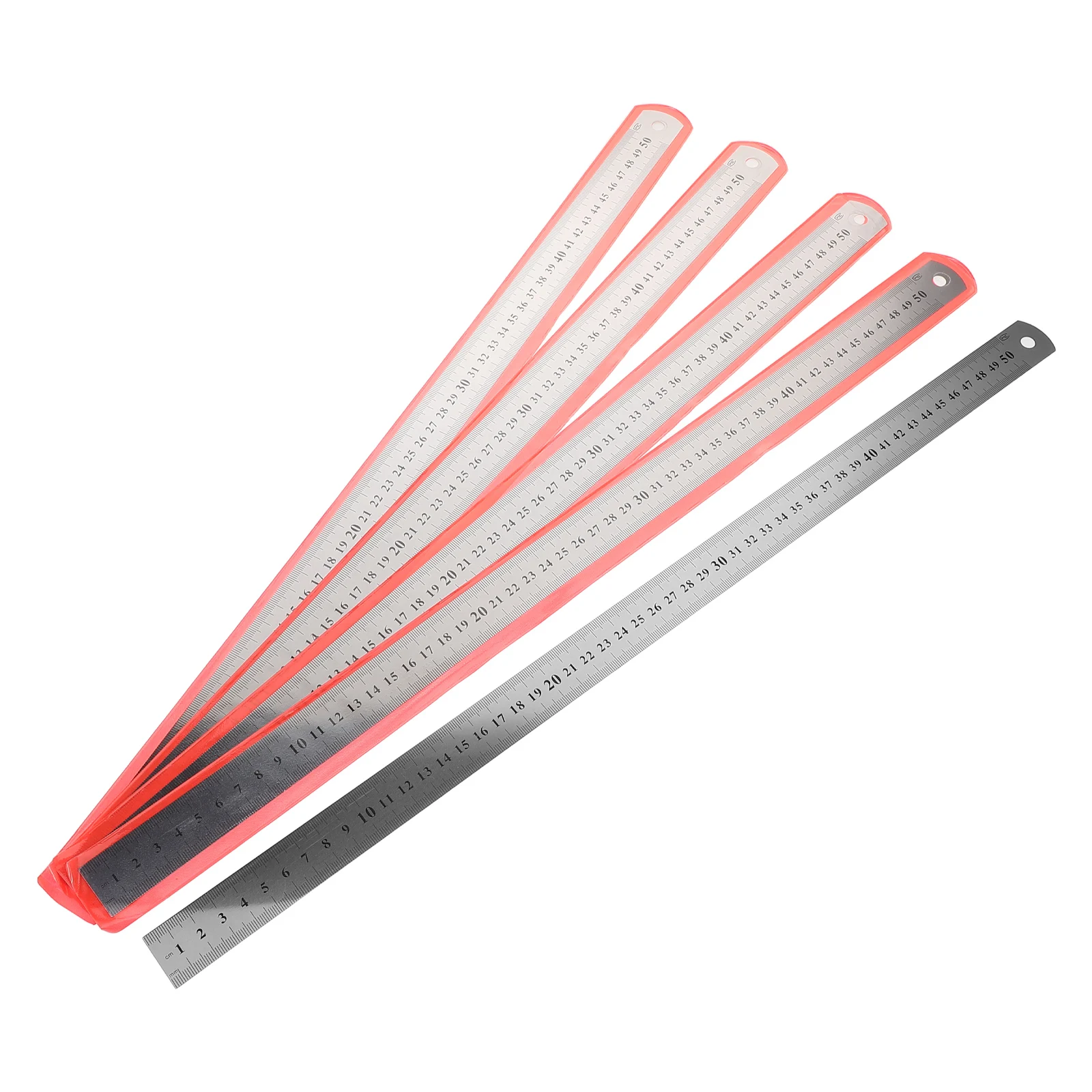 

5 Pcs Double-sided Graduated Steel Ruler Dual Measuring Thicken Stainless Machinist