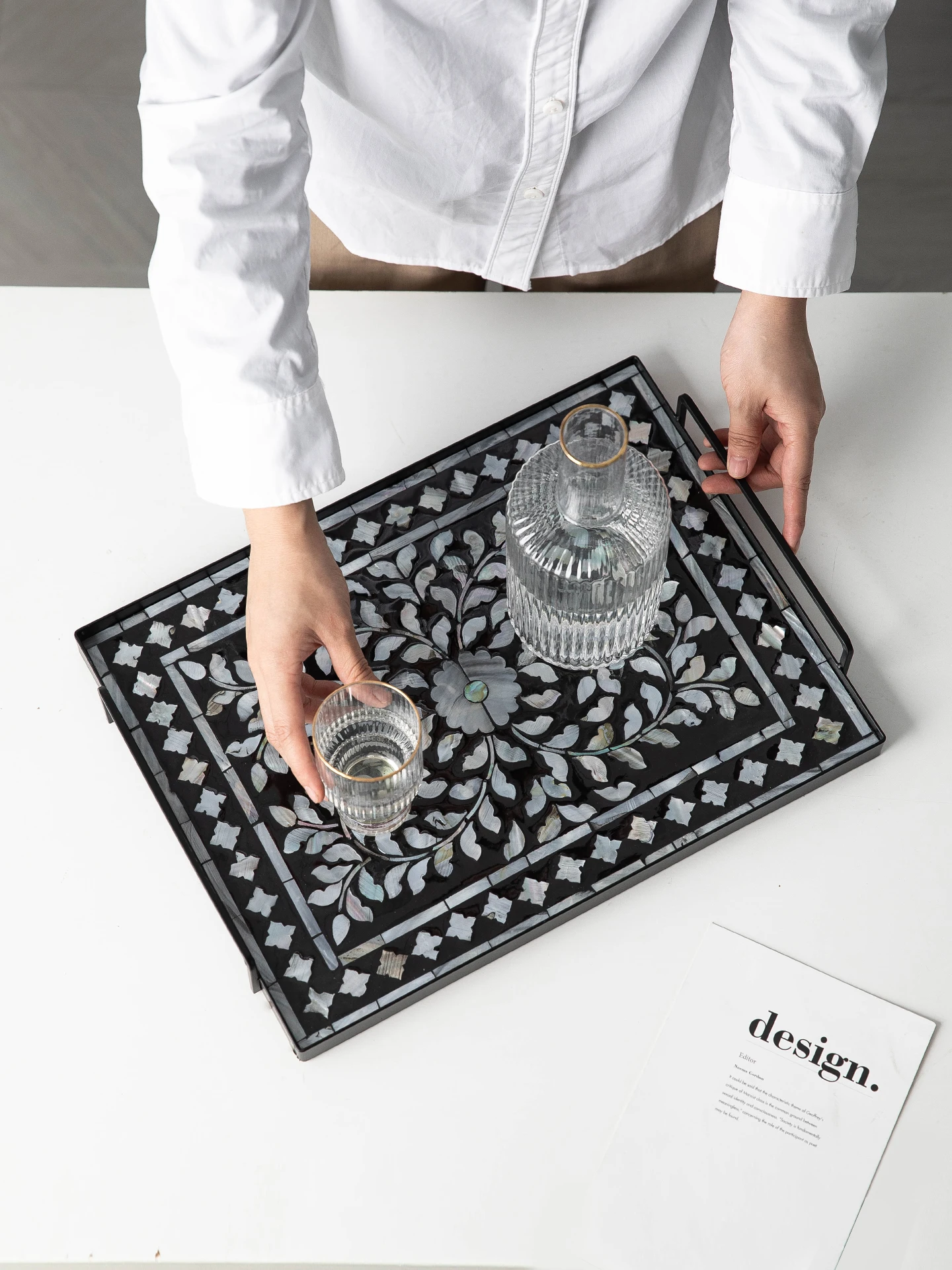 

Storage Tray Original Eastern Aesthetic Desktop Decoration Fruit Plate Tea Set Lacquer Artistic Design Home D...