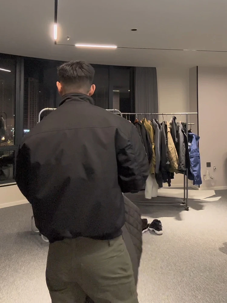 

American Sle Thiened Cotton Flight Jaet Men's Winter Workwear Stand Collar Baseball Coat Polyester/Nylon Cosite Fiber