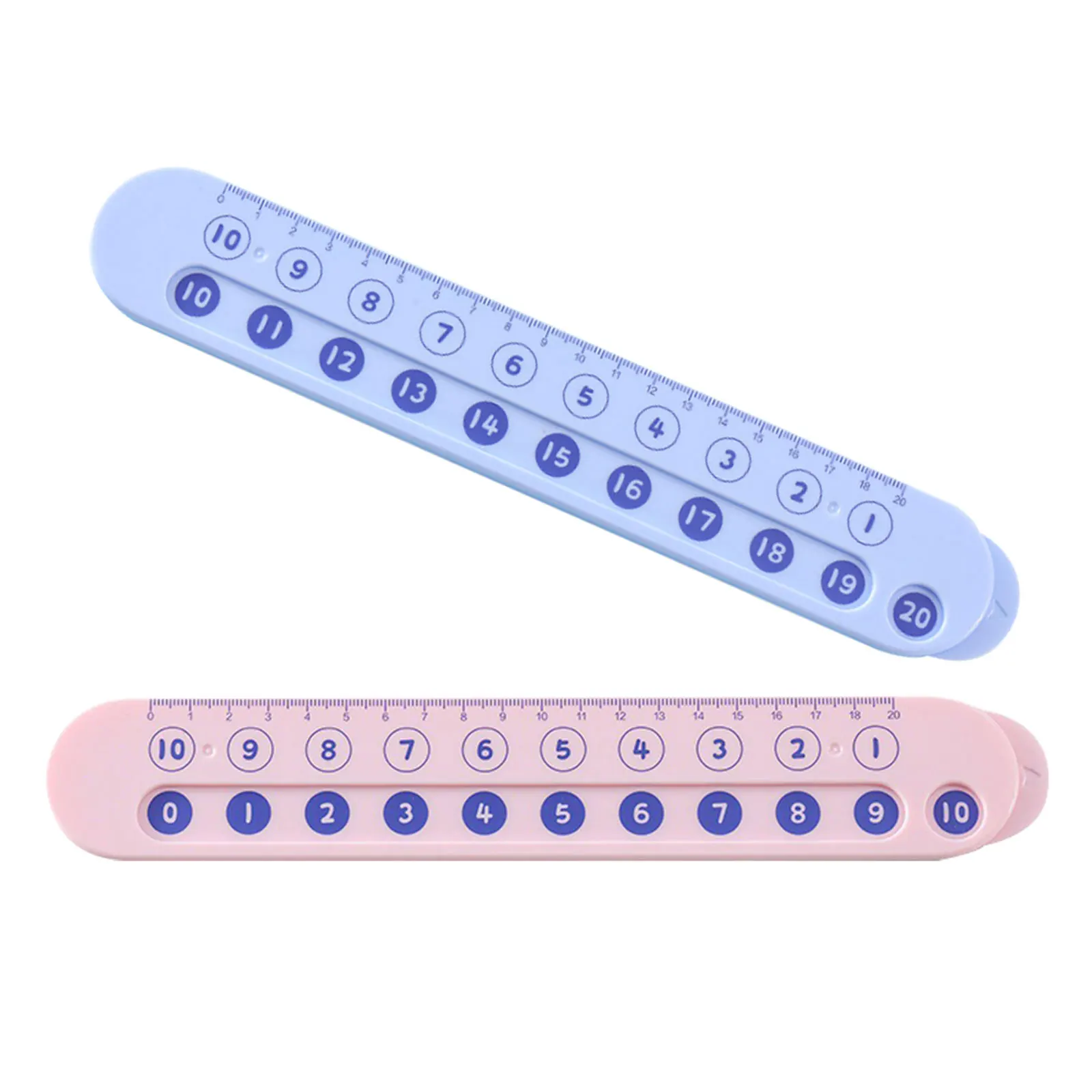 Régua de números de matemática para crianças, 2 peças, ferramenta educacional fofa de ensino de aritmética para desenvolvimento e medição de habilidades matemáticas iniciais