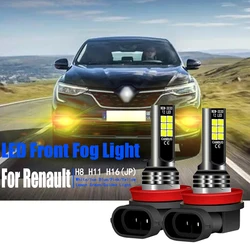 2pcs LED Fog Light Blub Lamp H8 H11 H16JP For Renault Grand Scenic Clio 2 3 4 Fluence Espace Duster Dokker Captur Arkana Alaskan