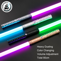 TXQSABER Lightsaber RGB Heavy Dueling Metal Hilt 56cm Blade 4 Soundfonts Blaster Baby Yoda Jedi Cosplay Kid Toys Laser Sword