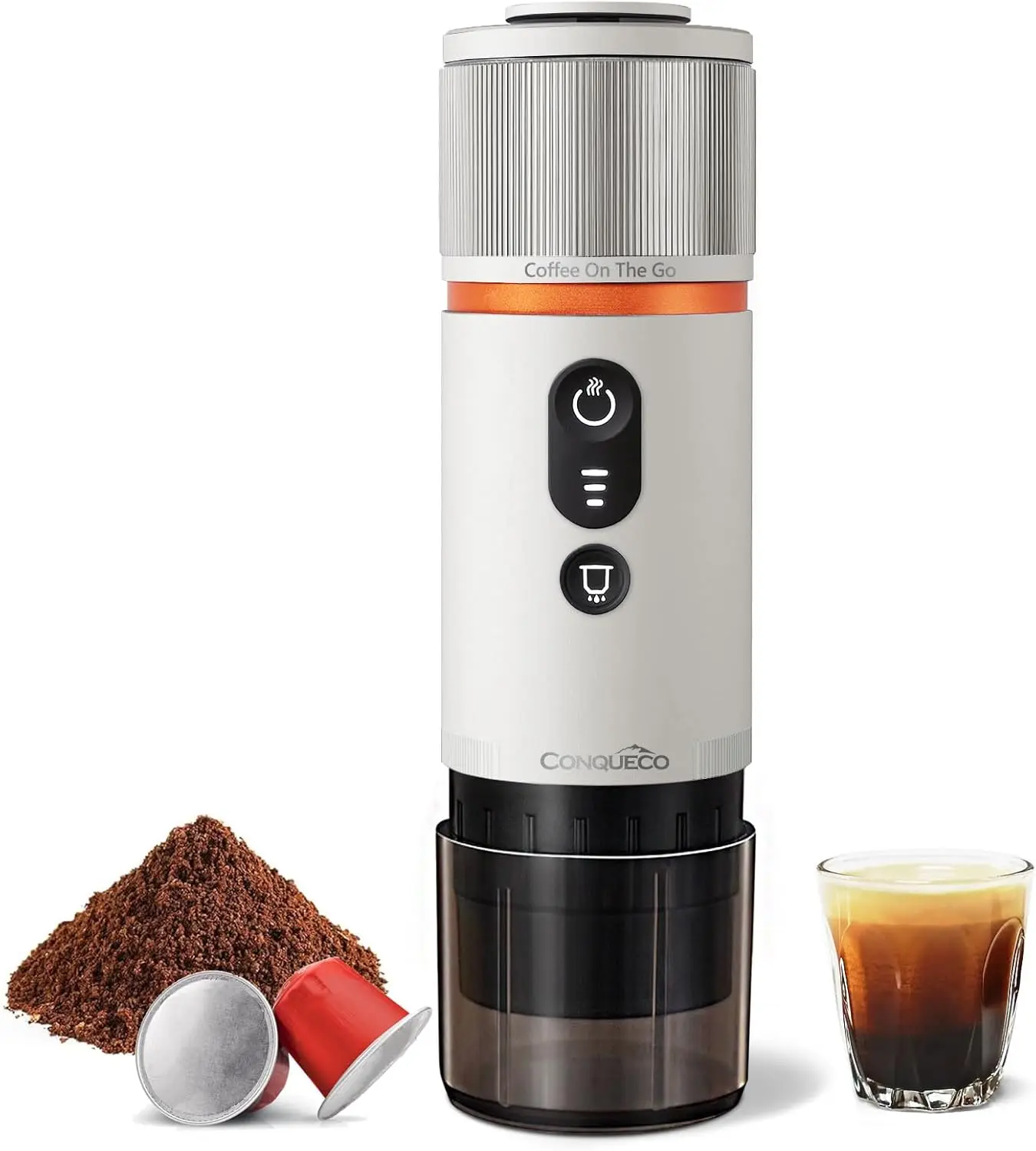 Espresso Coffee Machine: 12V Electric Small Travel Expresso Maker - Self Heating 8 Cups Battery Powered Compatible for Nespresso