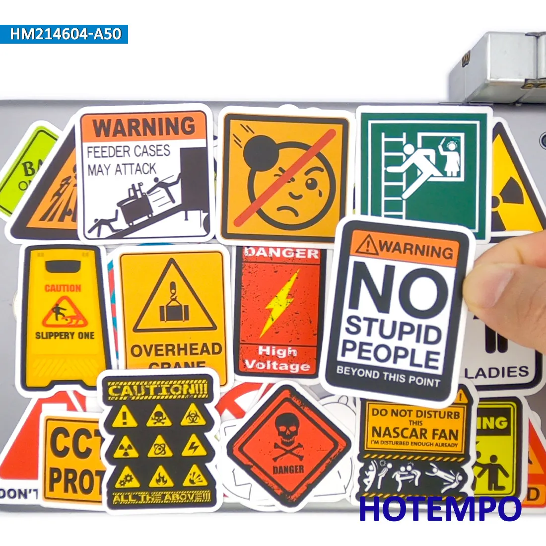 Warning Stickers, Danger Signs, Stop Symbol, Mixed Caution Slogan Tips, for DIY Creative Decoration, Funny Sticker, 20/30/50PCS