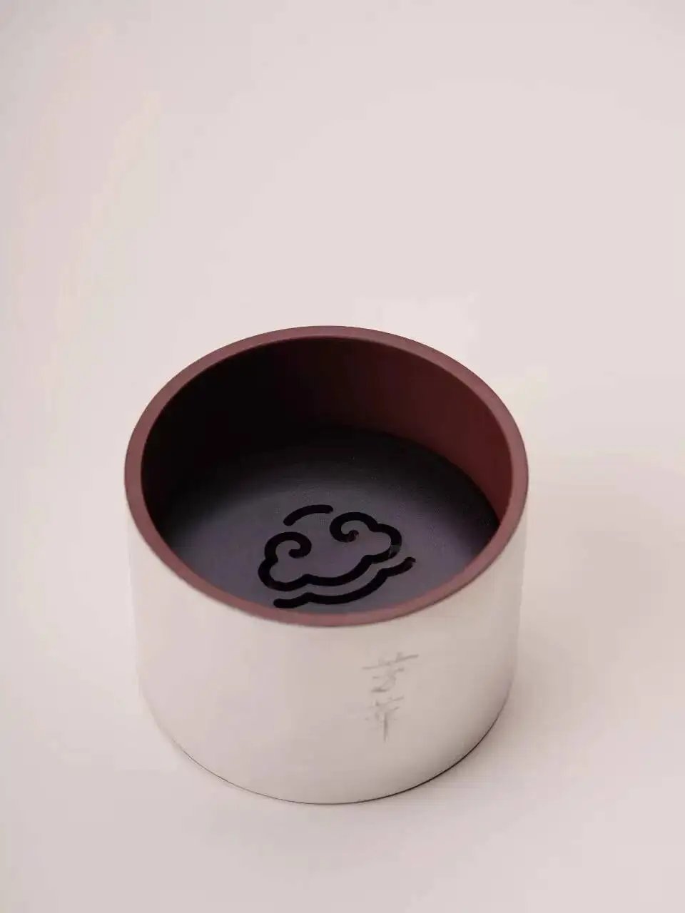 A [Fanghua] Purple Clay Tea Tray With Silver Inlay Craftsmanship, Dry Brewing Tray, Teapot Stand