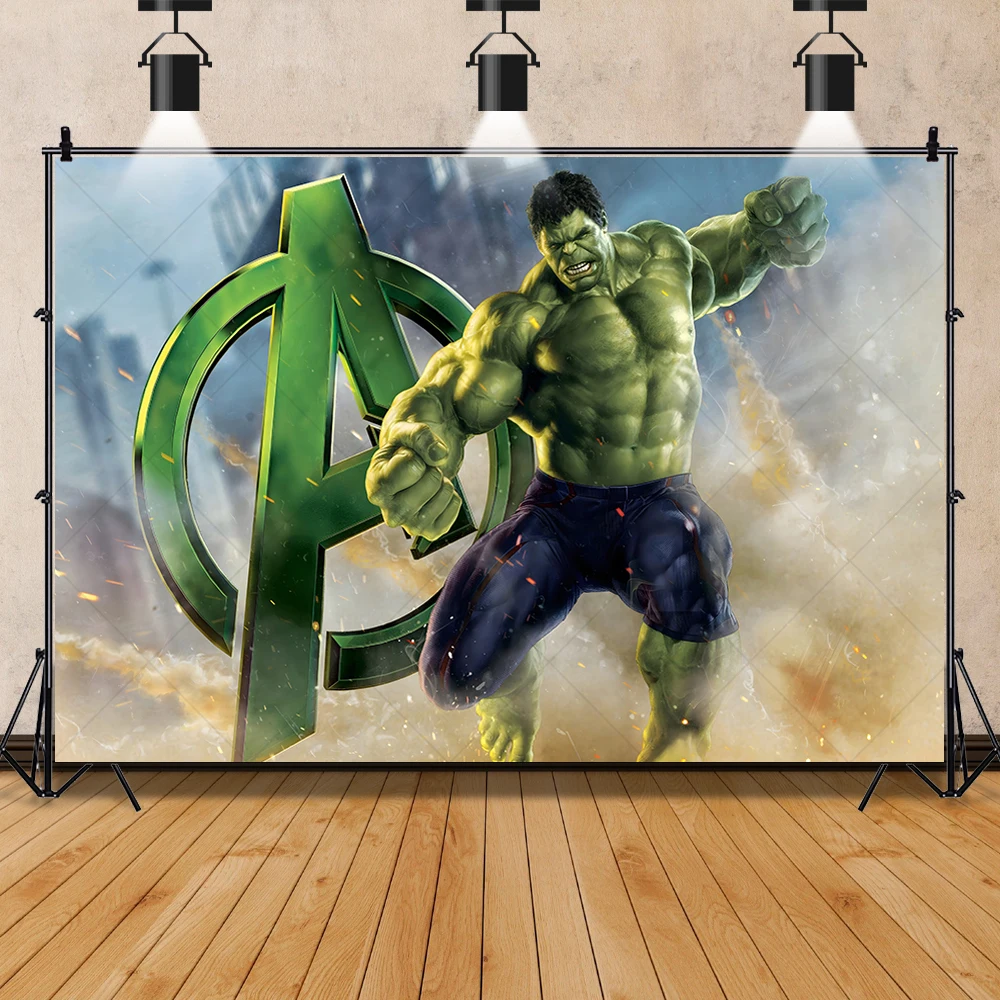 Marvel Superhero Hulk The Avengers Boys Kids Room Gifts Birthday Party Backdrop Custom Decor Photography Studio Props Background