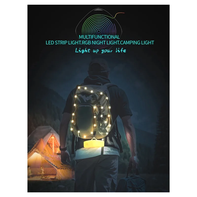 

ABUG-Nachtlampje светодиодный ночник Smart APP RGB гирлянда для кемпинга уличная водонепроницаемая перезаряжаемая атмосферная лампа для комнаты 5 м