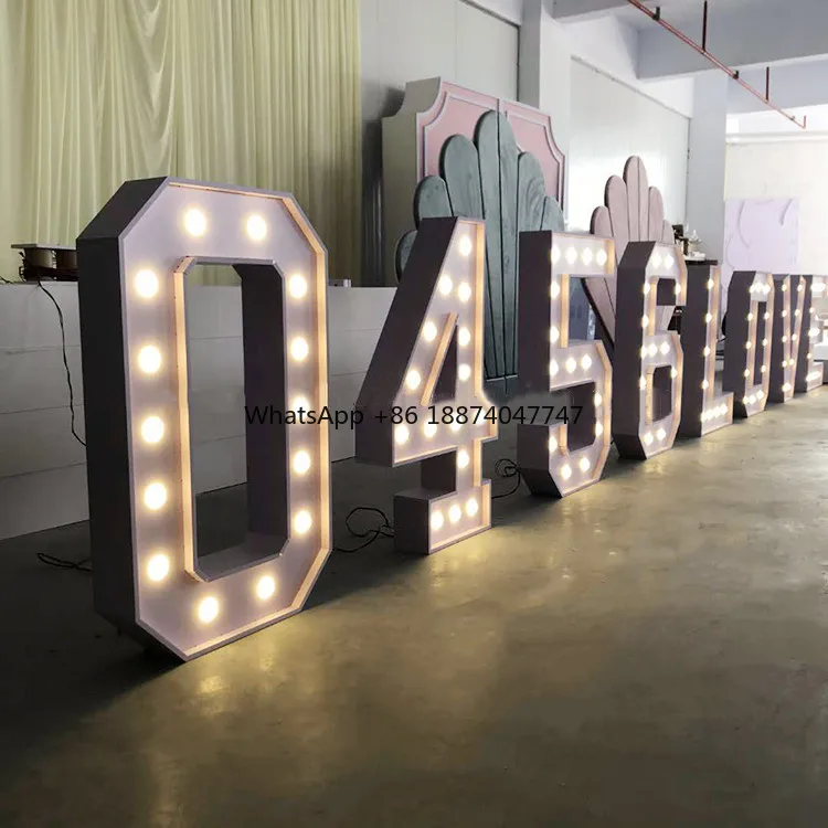 3D Alphabet Battery Powered Customize Size Party Decoration LED marquee letters 4ft led light for wedding decoration backdrop