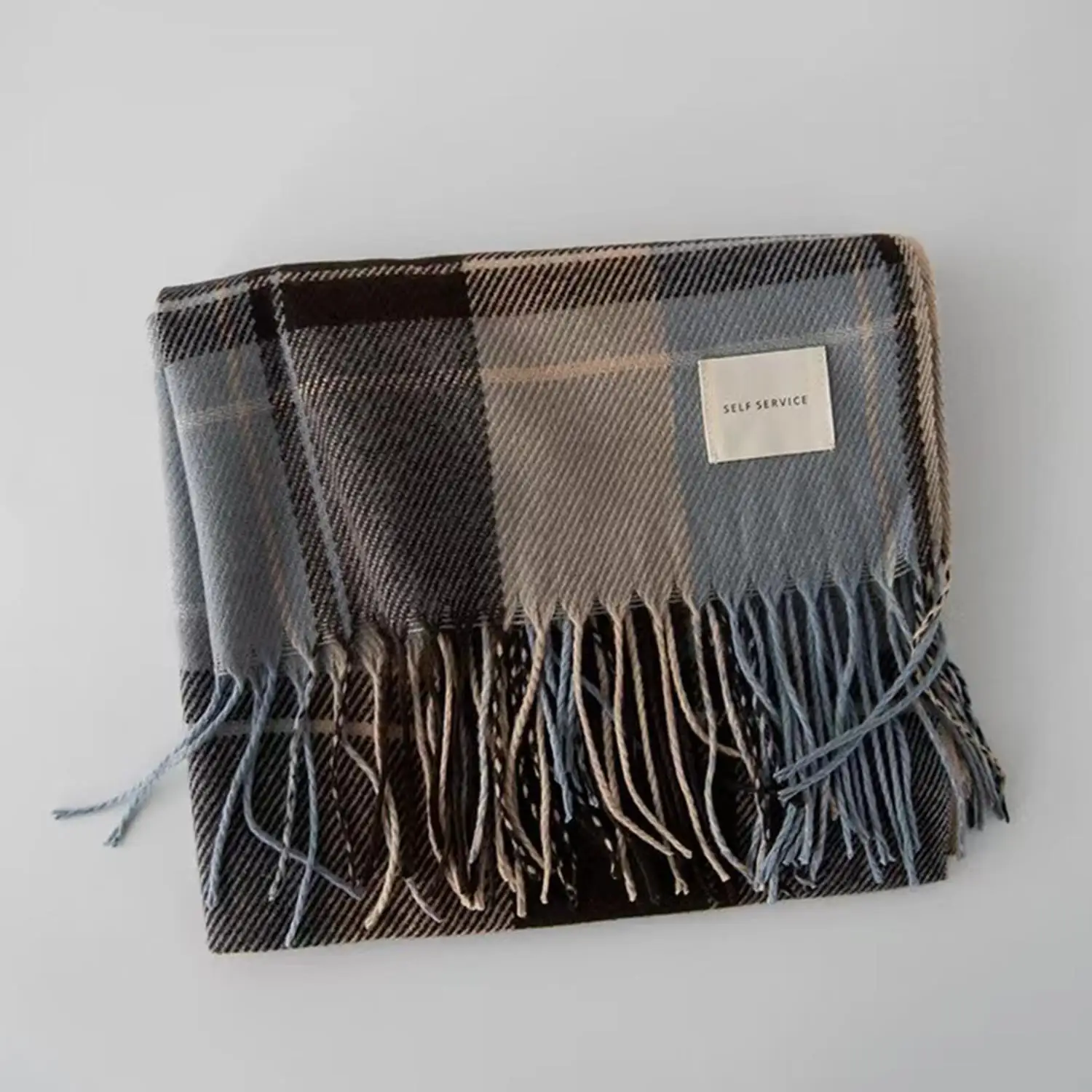 

Роскошный теплый дорожный шарф в клетку с принтом, женский кашемировый зимний шарф с шалью с кисточками, длинный повседневный новый