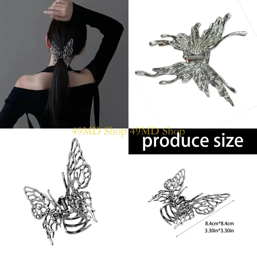 

49MD Изысканный металлический зажим для волос в виде бабочки, женский аксессуар для волос, металлическая заколка для женщин,