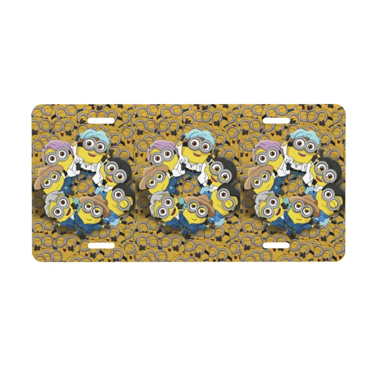 

Изготовленный на заказ M-Minions мультфильм номерной знак декоративная передняя крышка номерного знака автомобиля алюминиевый туалетный столик 12 х 6 дюймов