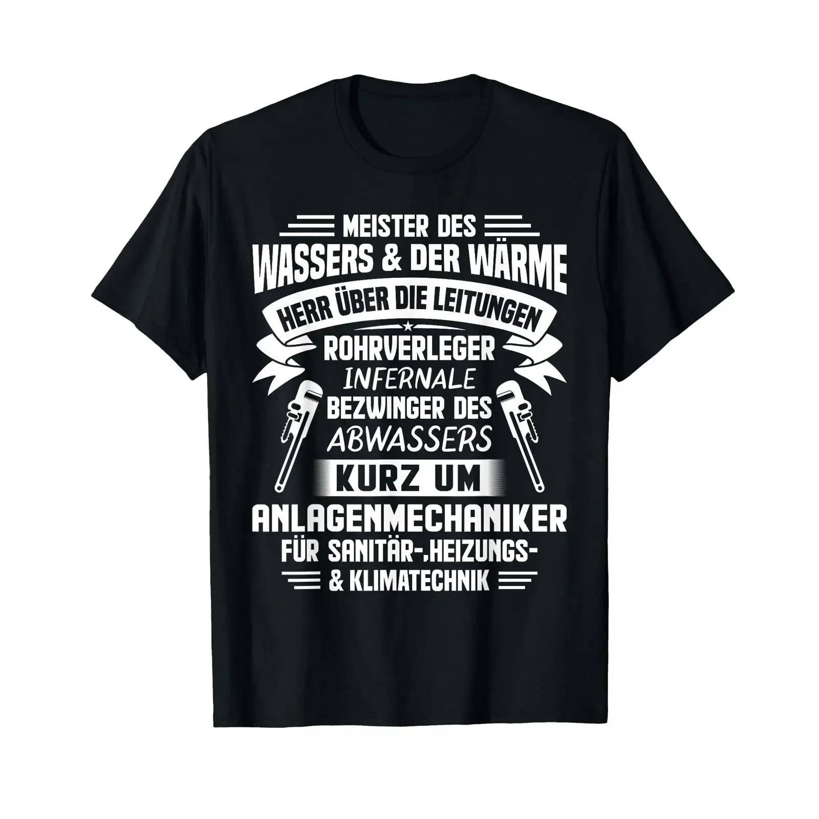 Men's Master of the Water Heating Installator Construction T Shirt vintage Washed Slightly streetwear fashion graphic Stylish